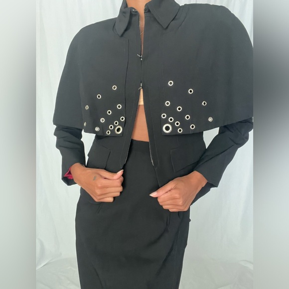 Local designer grommet jacket and skirt set - Picture 4 of 13